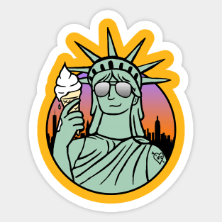 Ice Cream for Liberty! (New York - Statue of Liberty) Sticker